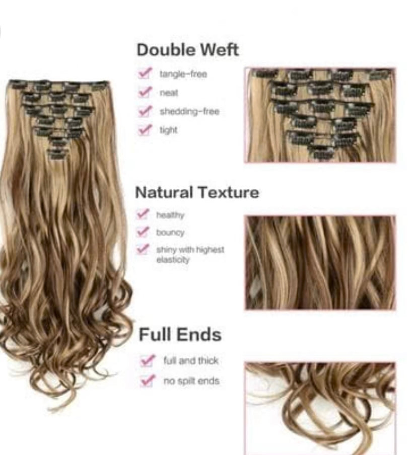 26th Avenue Collection 24 Inch Two Tone Blonde Clip In Extension.