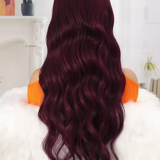 Burgundy Lace Front Wig - Human blend